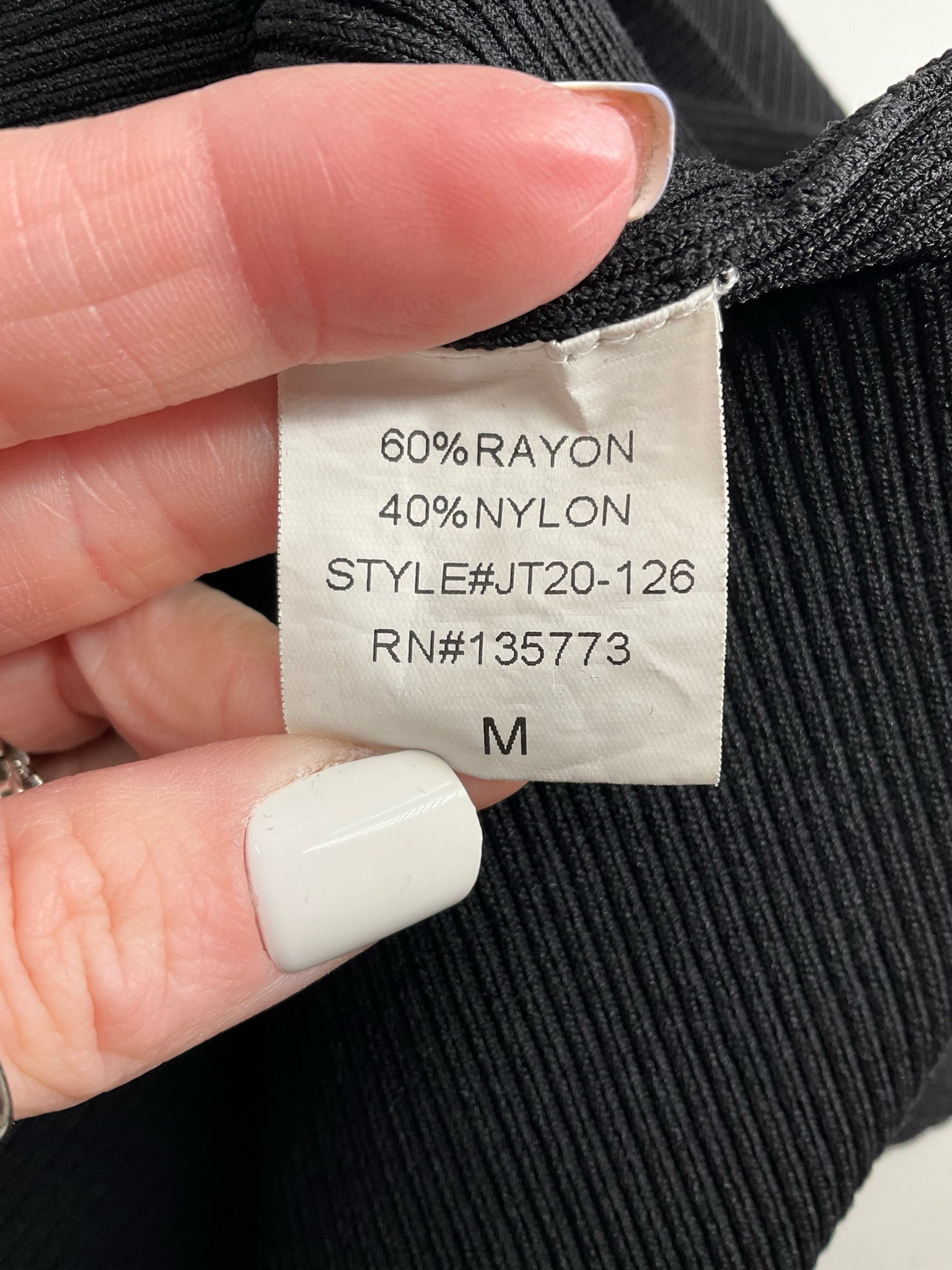 Blush Boutique - Black Ribbed Pre-Owned Ladies Casual Top - Size Medium