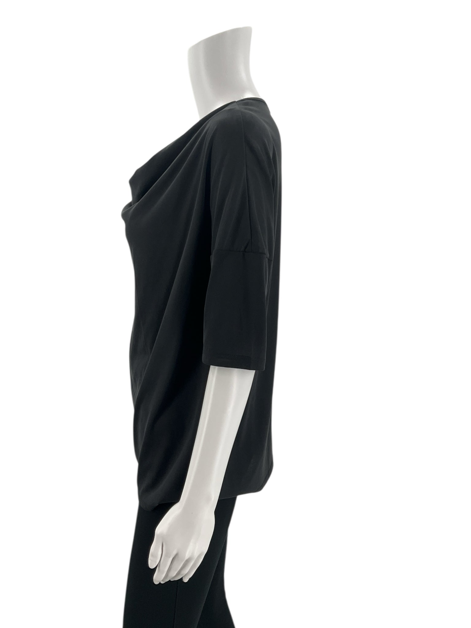 Mango Black Solid Top - Size Small - Margaret’s Fine Consignment