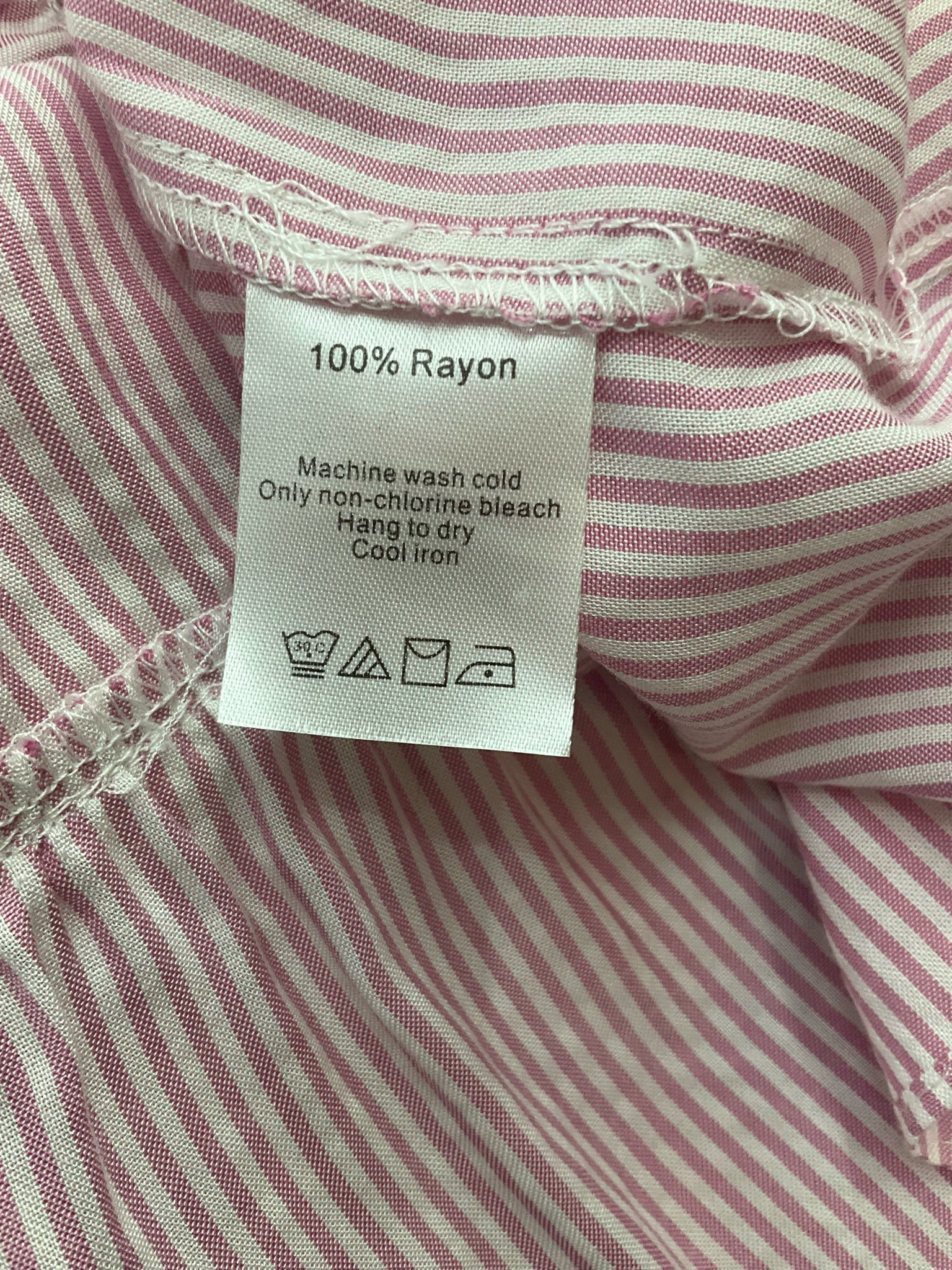 Duffield Lane - pink/white Stripe Pre-Owned Ladies Casual Top - Size Large