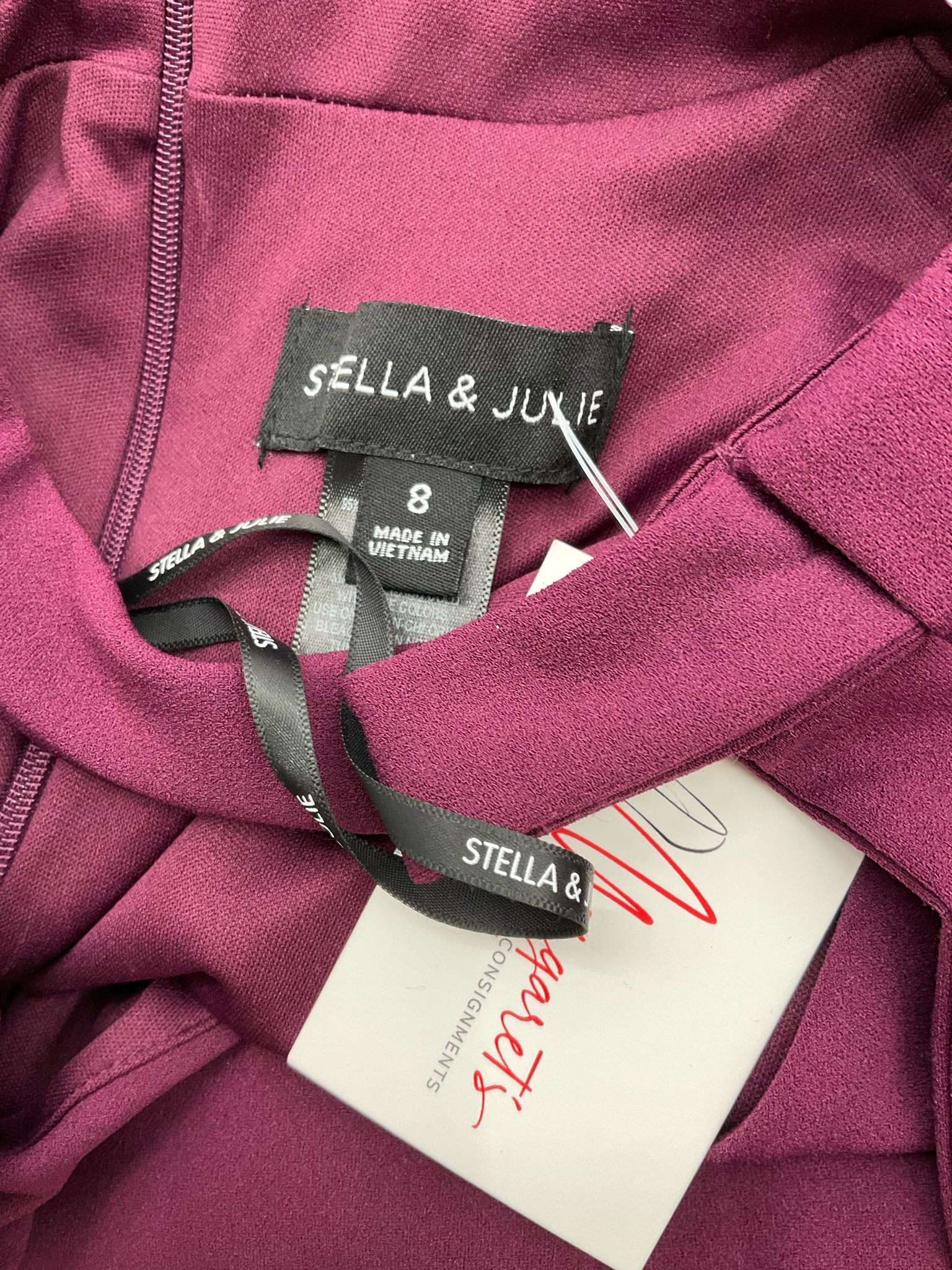 Stella & Julie Plum Solid Pre-Owned Ladies Jumpsuit - Size 8