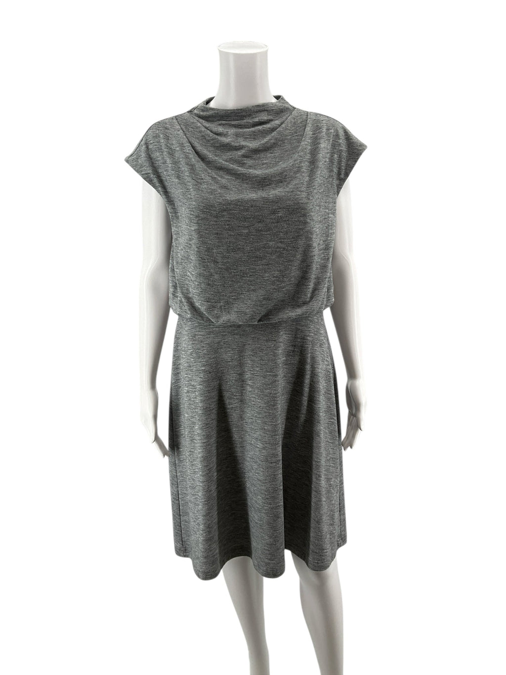 Ann Taylor Gray Heathered Pre-Owned Ladies Dress - Size 12 Petite
