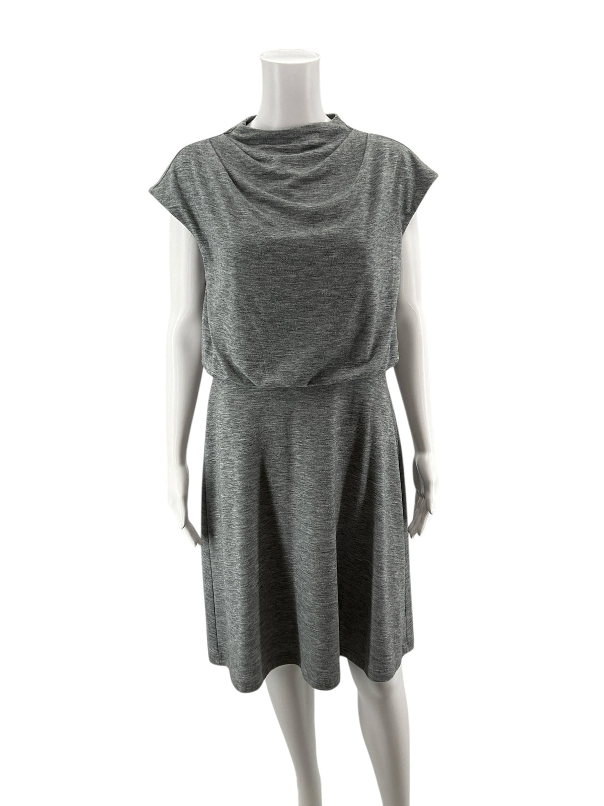 Ann Taylor Gray Heathered Pre-Owned Ladies Dress - Size 12 Petite