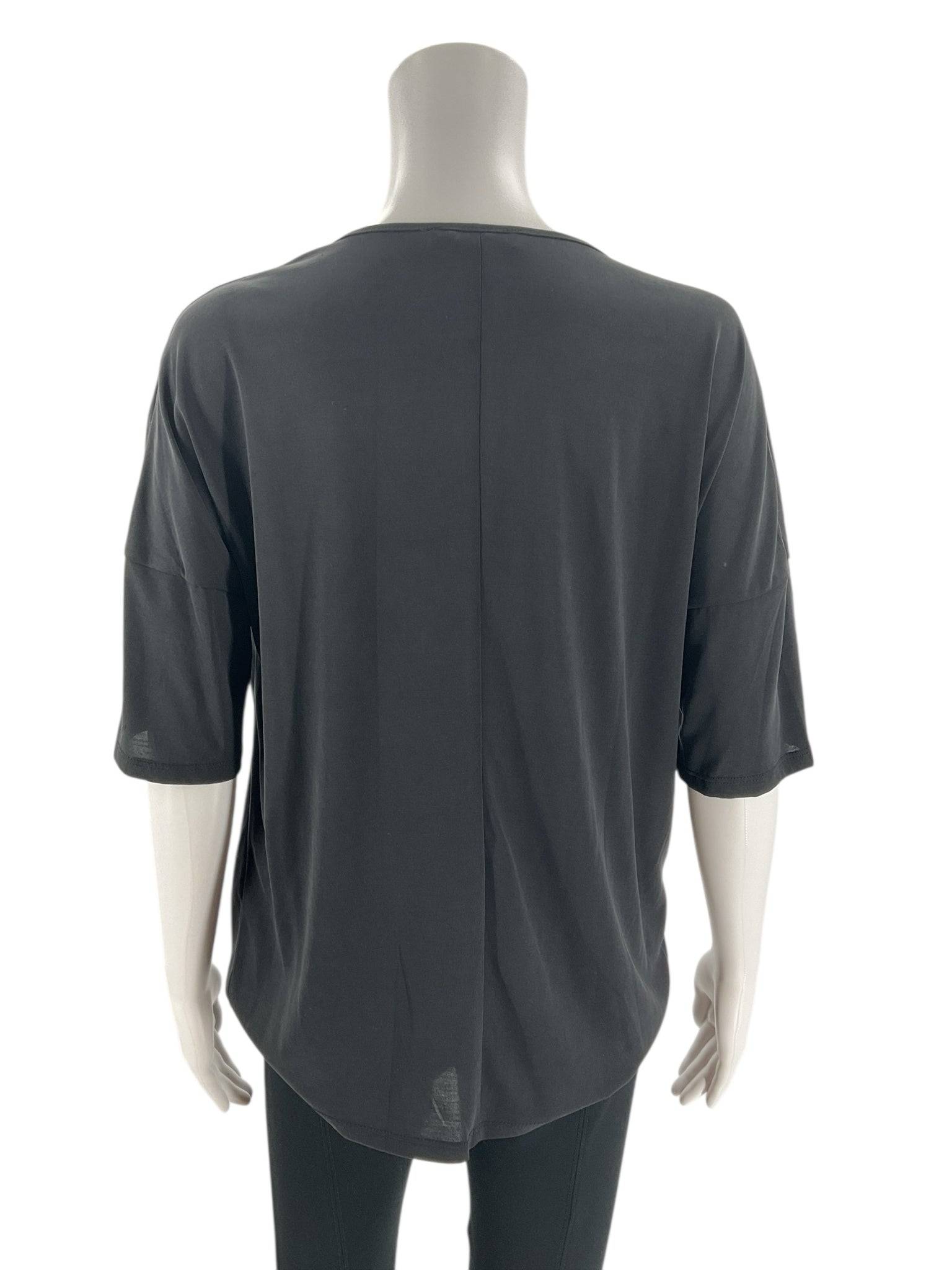 Mango Black Solid Top - Size Small - Margaret’s Fine Consignment