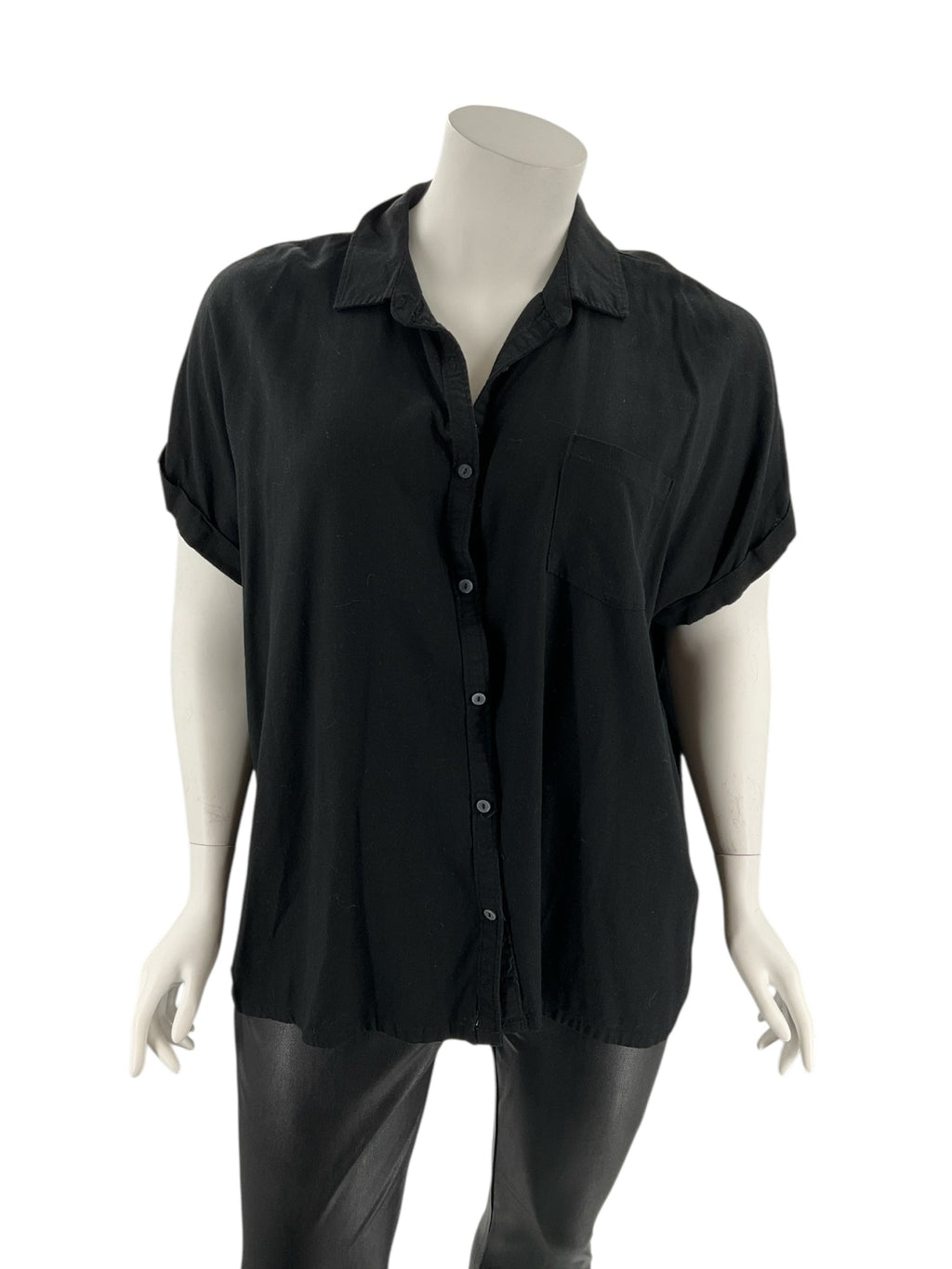 Rae Mode Black Solid Pre-Owned Ladies Short Sleeve Top - Size 3X