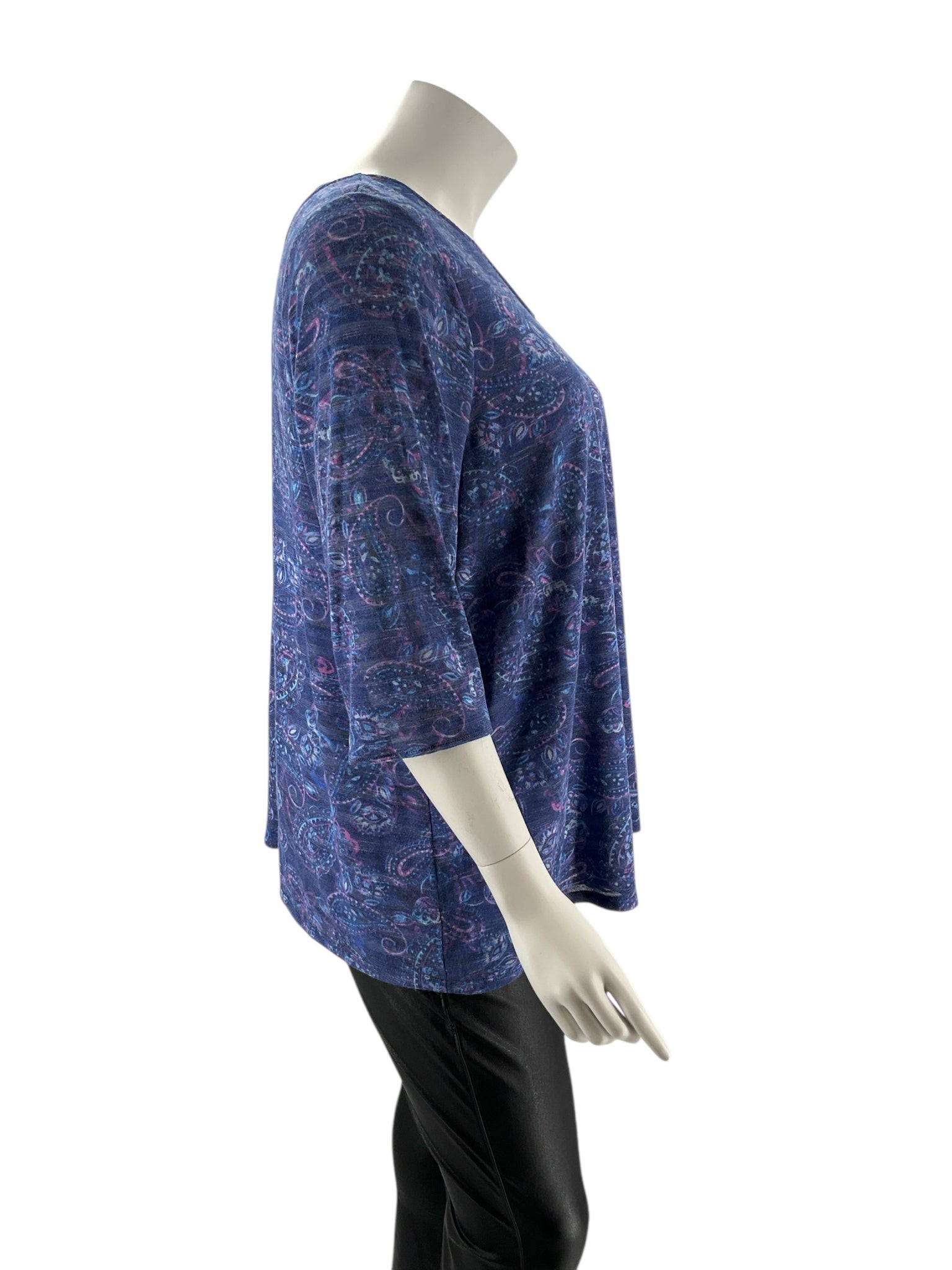 Catherines Blue/Purple Paisley Pre-Owned Ladies Casual Top -  Size 2X