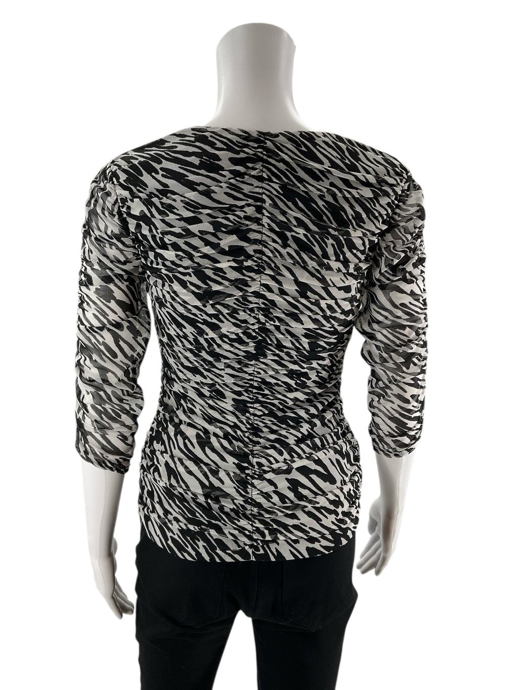 White House Black Market - Black/White Zebra Pre-Owned Ladies Casual Top - Size XS