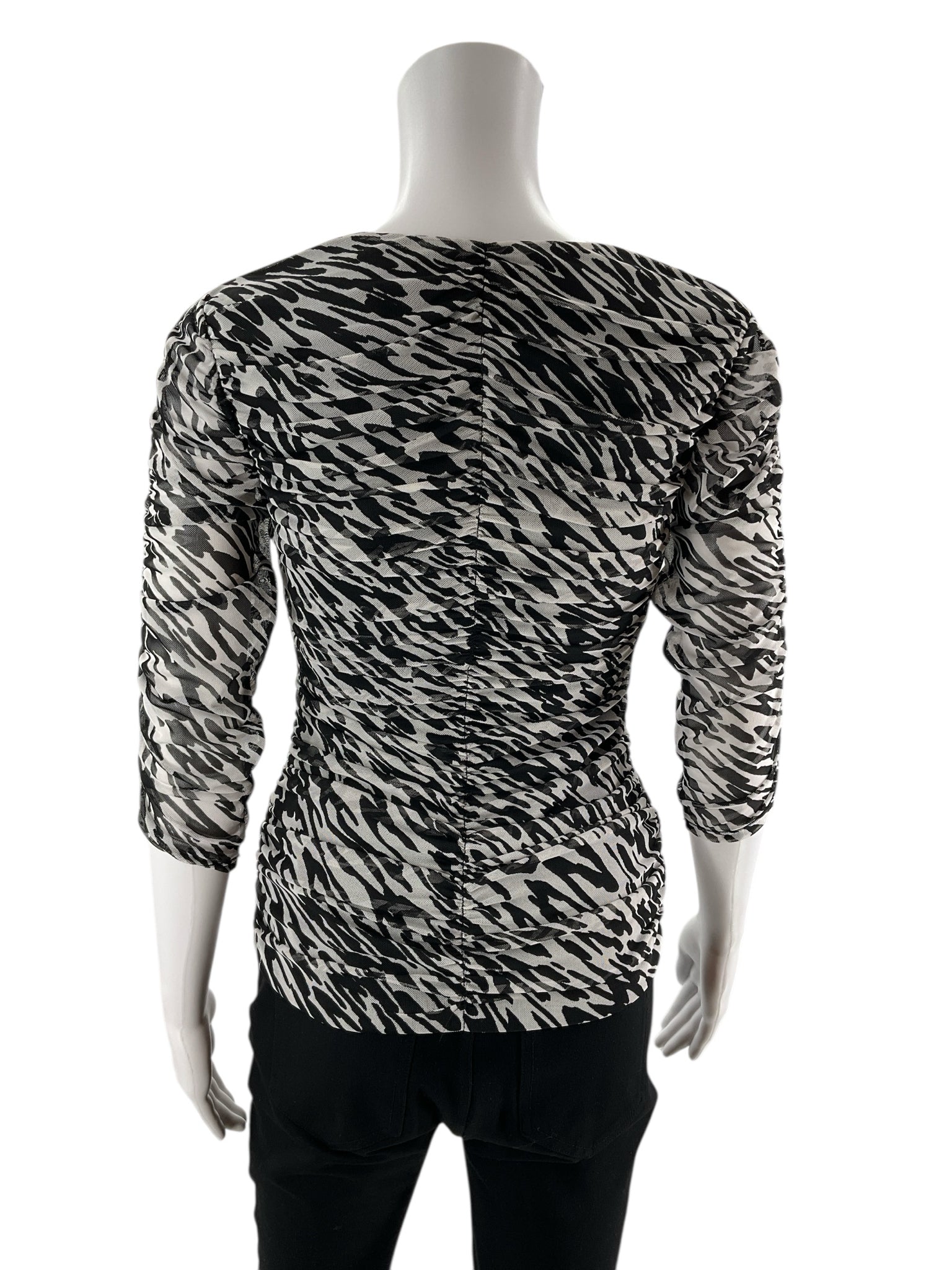 White House Black Market - Black/White Zebra Pre-Owned Ladies Casual Top - Size XS