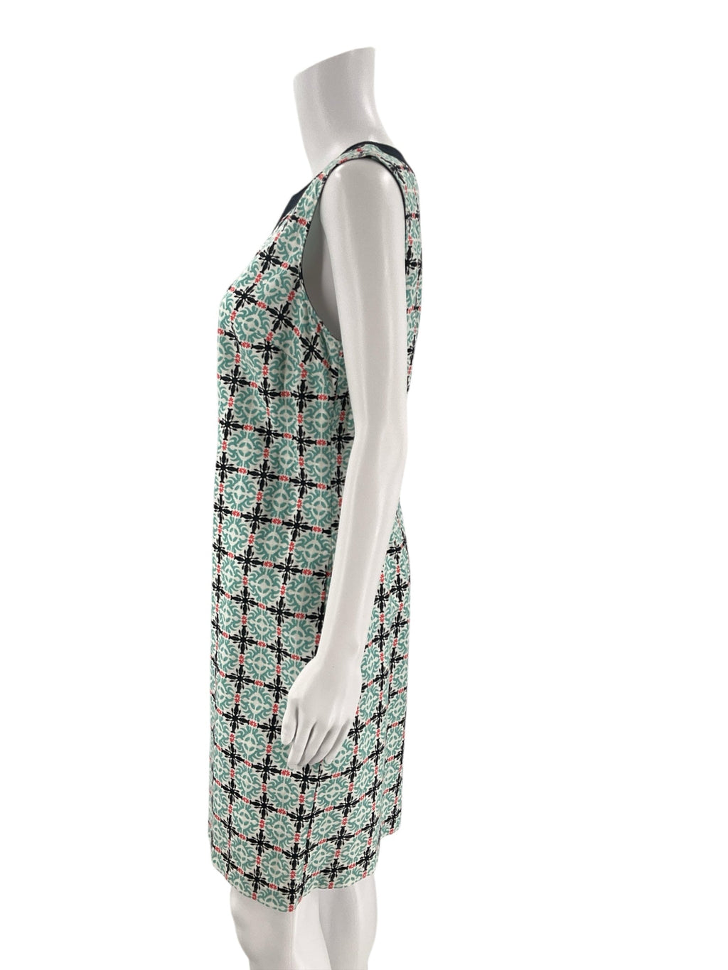 Talbots Aqua/Multi Color Print Pre-Owned Ladies Dress - Size 10 Petite