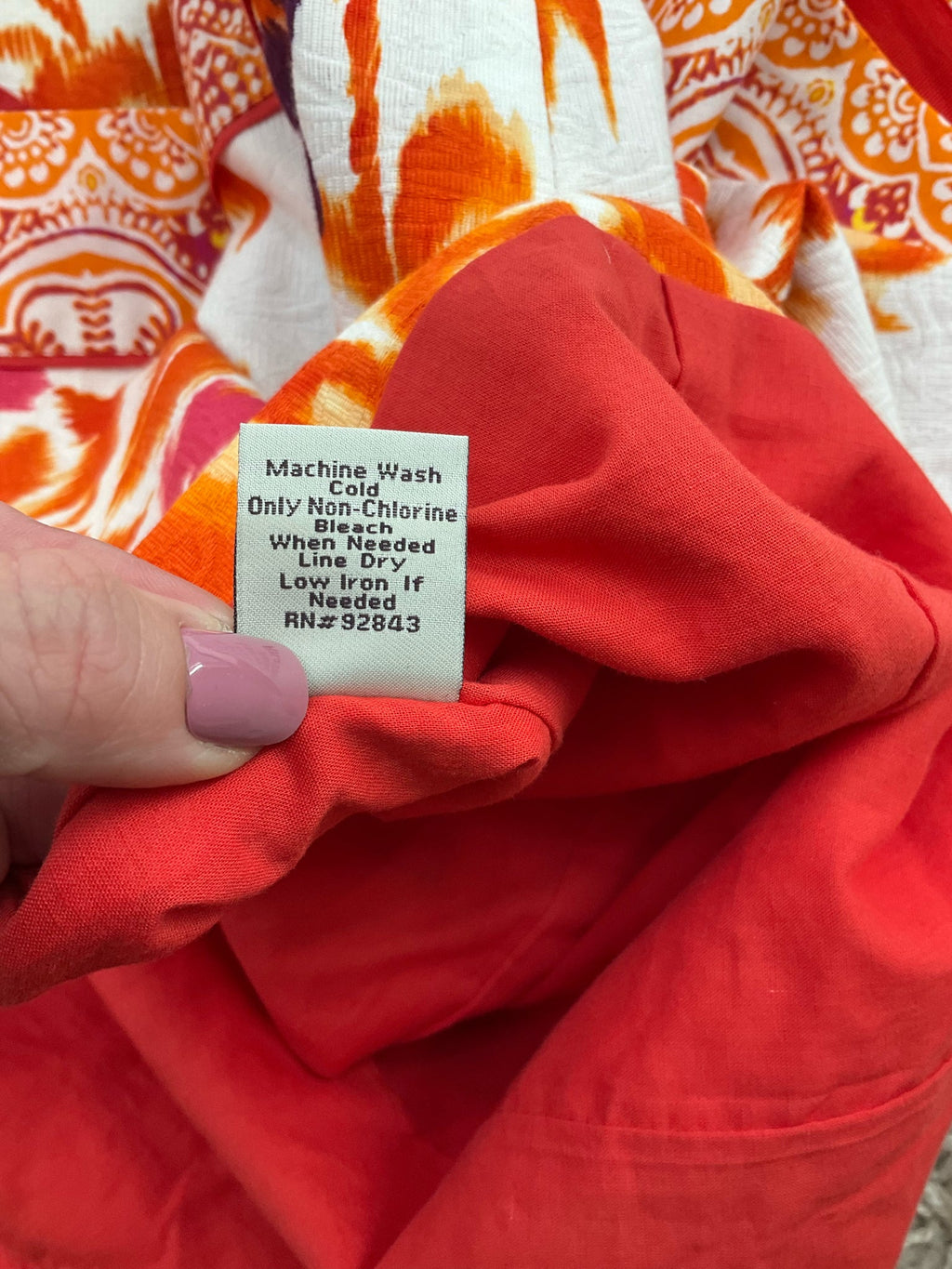 Indikka Orange/Multi Print Pre-Owned Ladies Jacket- Size Small