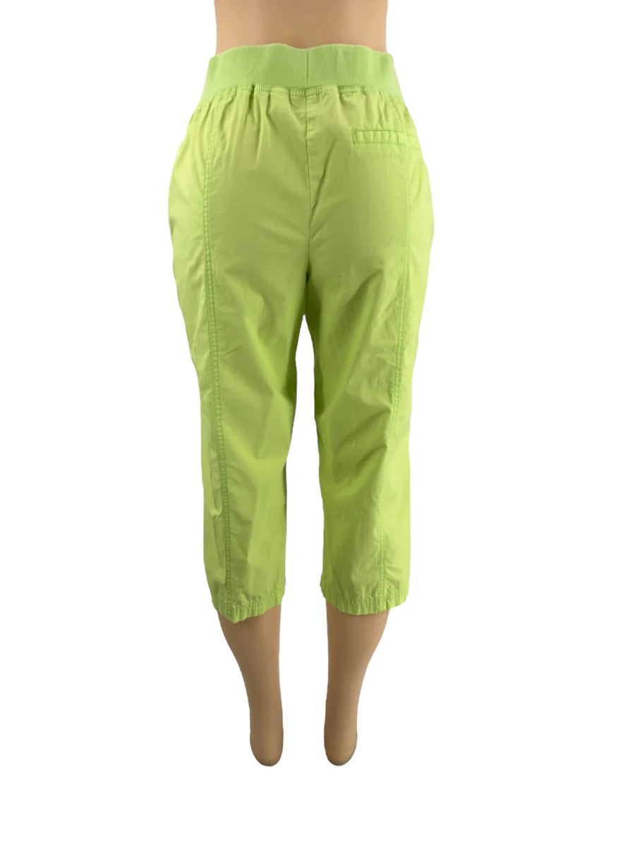 Chico's Lime Green Solid Pre-Owned Ladies Capri Pants - Size 6
