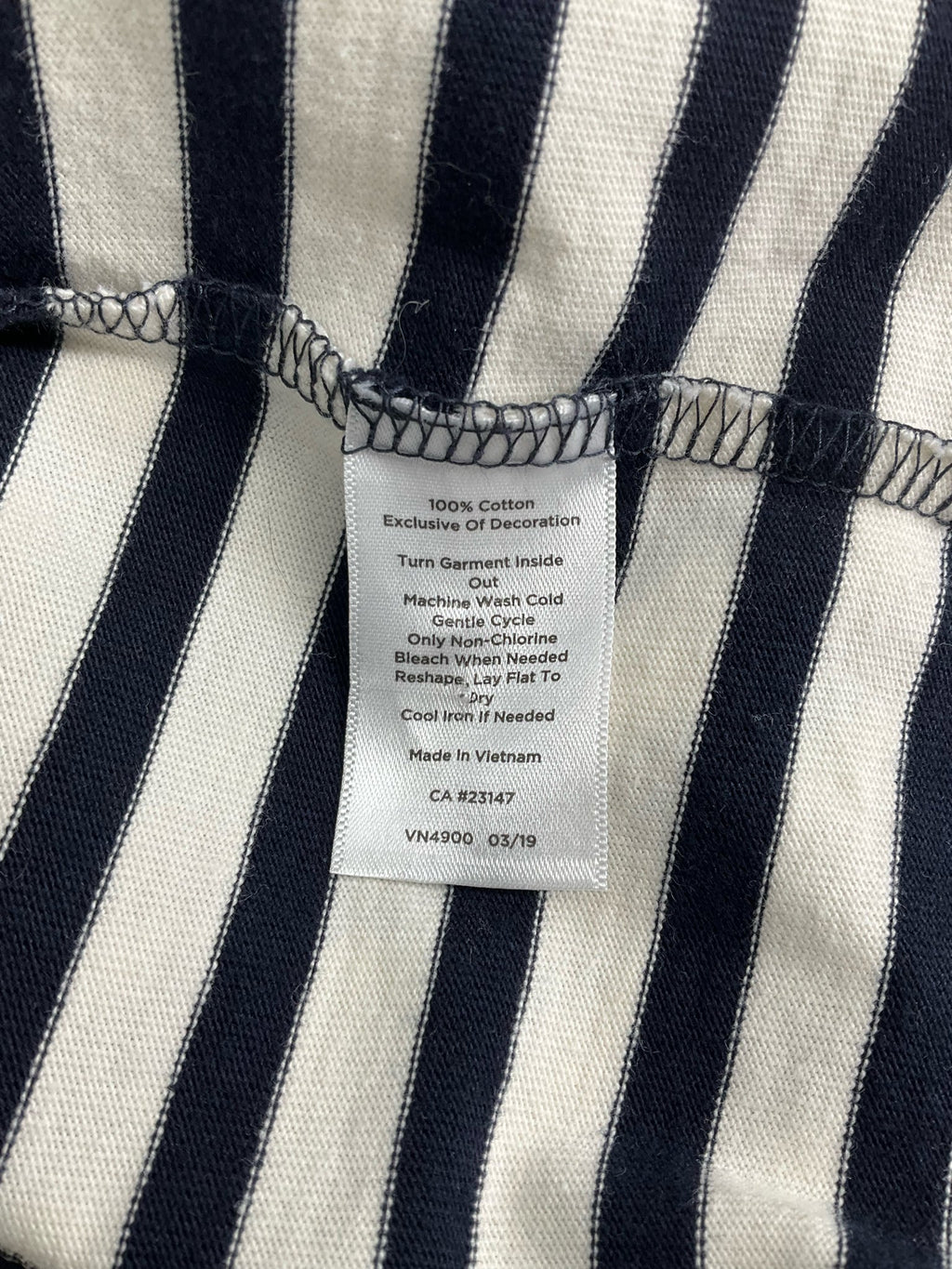 Talbots Navy/Ecru Stripe Pre-Owned Ladies Top - Size 2X