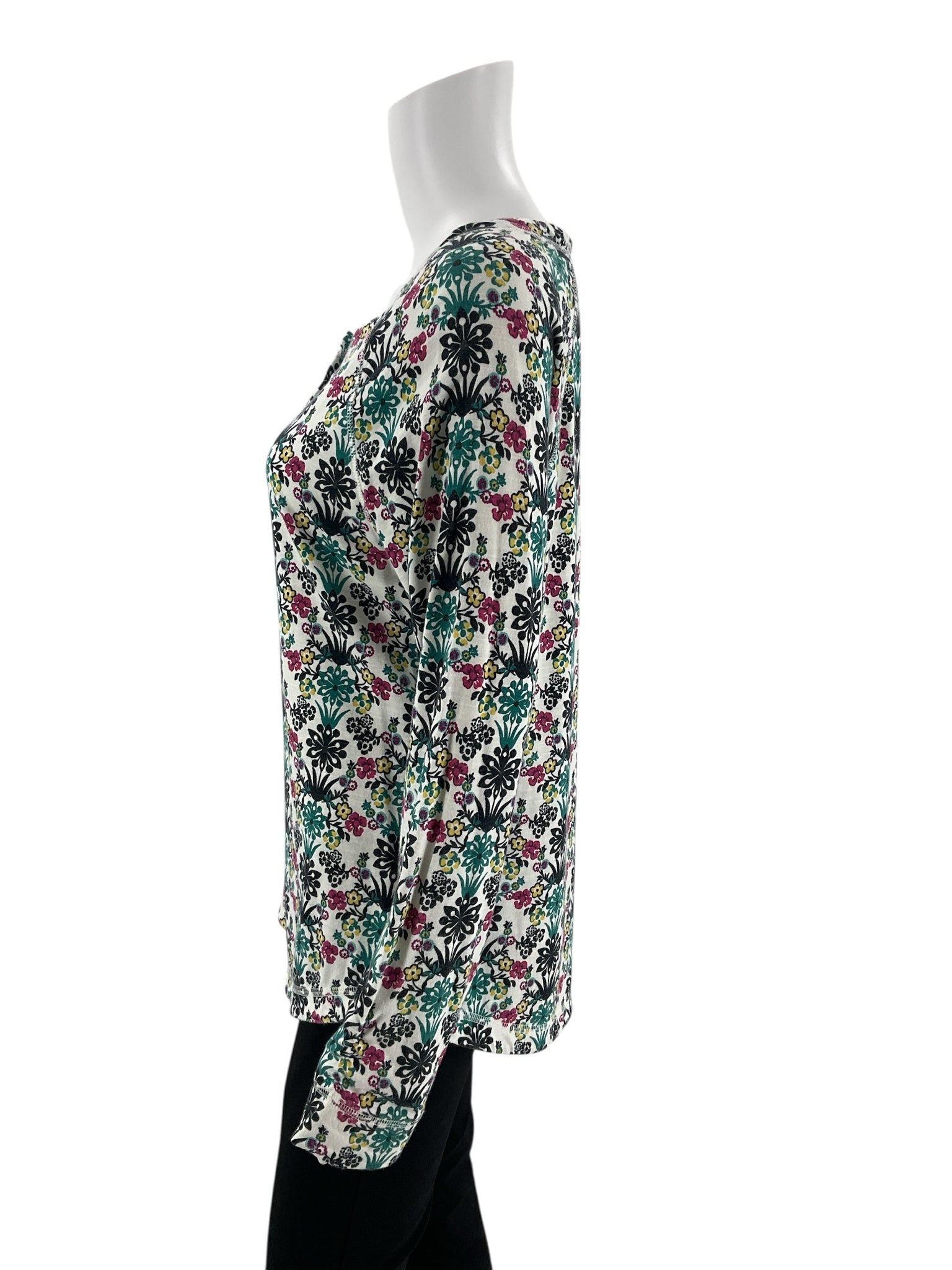 Talbots White/Multi Floral Pre-Owned Ladies Top - Size Large