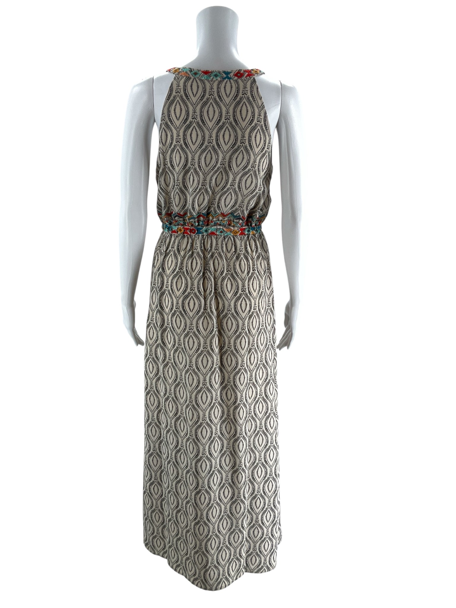 THML Tan/black Print Pre-Owned Ladies Dress - Size Small
