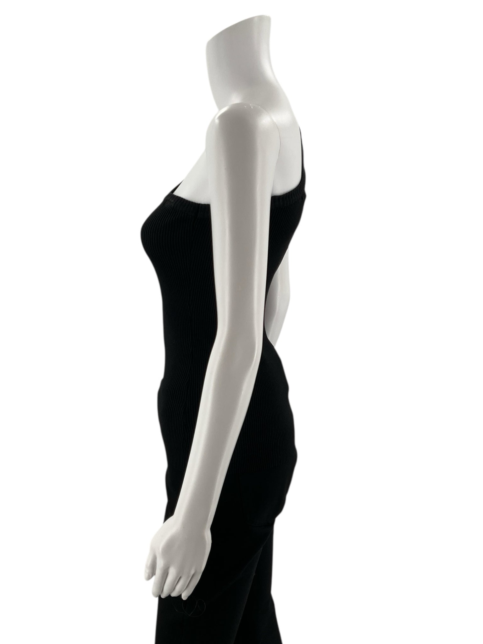 Blush Boutique - Black Ribbed Pre-Owned Ladies Casual Top - Size Medium