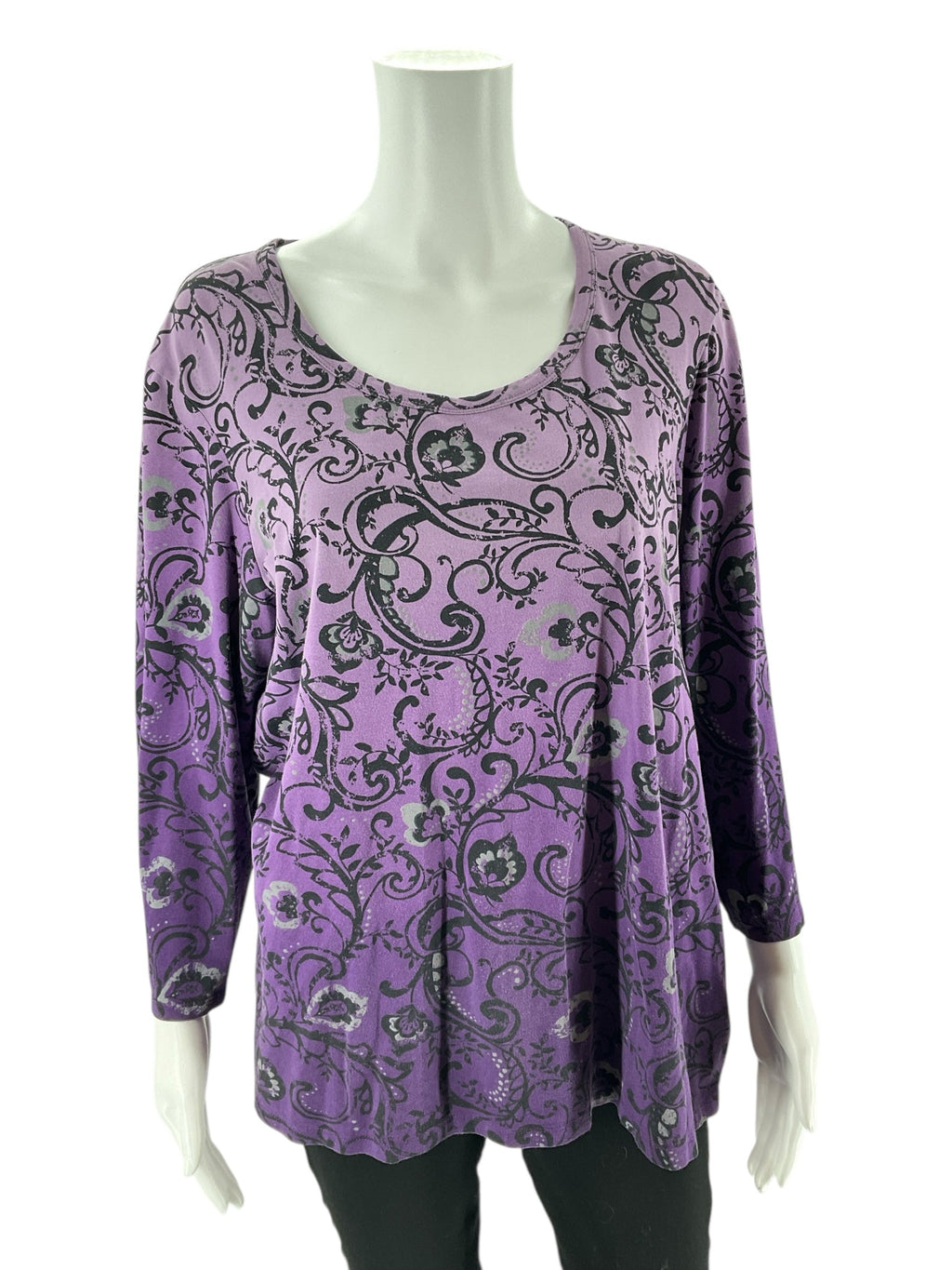 Style & Co -  Purple Floral Pre-Owned Ladies Casual Top - Size XL