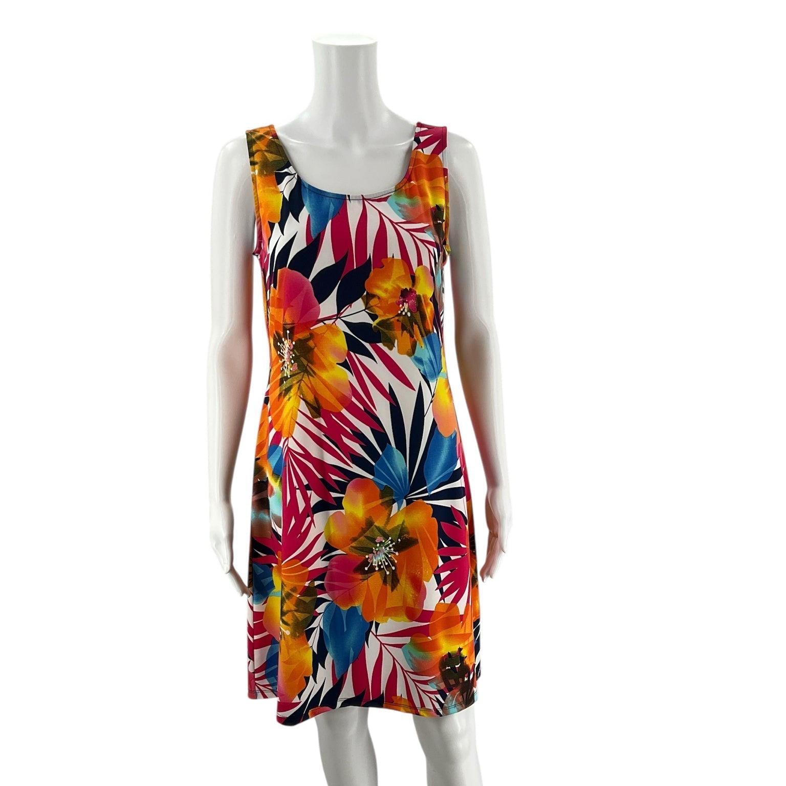 Michael Tyler Multi-Color Tropical Floral Sleeveless Dress – Size Small, Excellent Pre-Owned - Margaret’s Fine Consignment