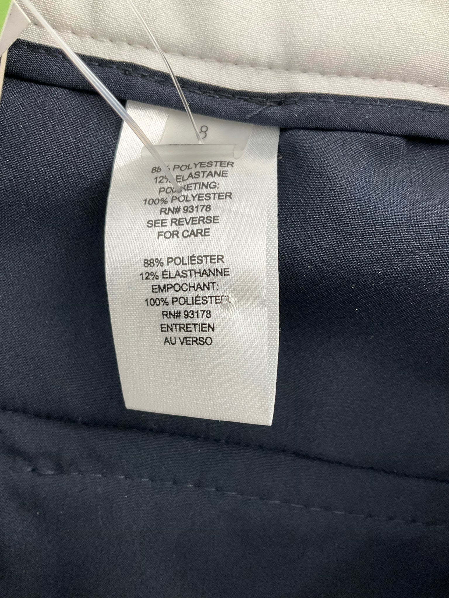 Tahari - Navy/White Solid Pre-Owned Ladies New With Tags Pants - Size 8