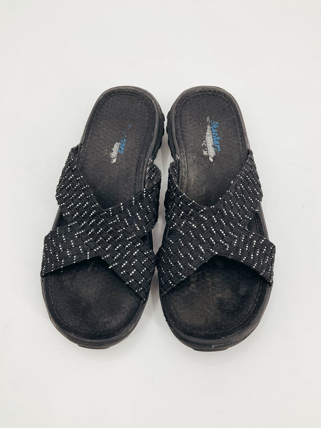 Skechers Black Sparkle Pre-Owned Ladies Sandals - Size 7