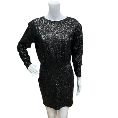 Express Black Sequin Pre-Owned Ladies New with Tags Dress - Size Small