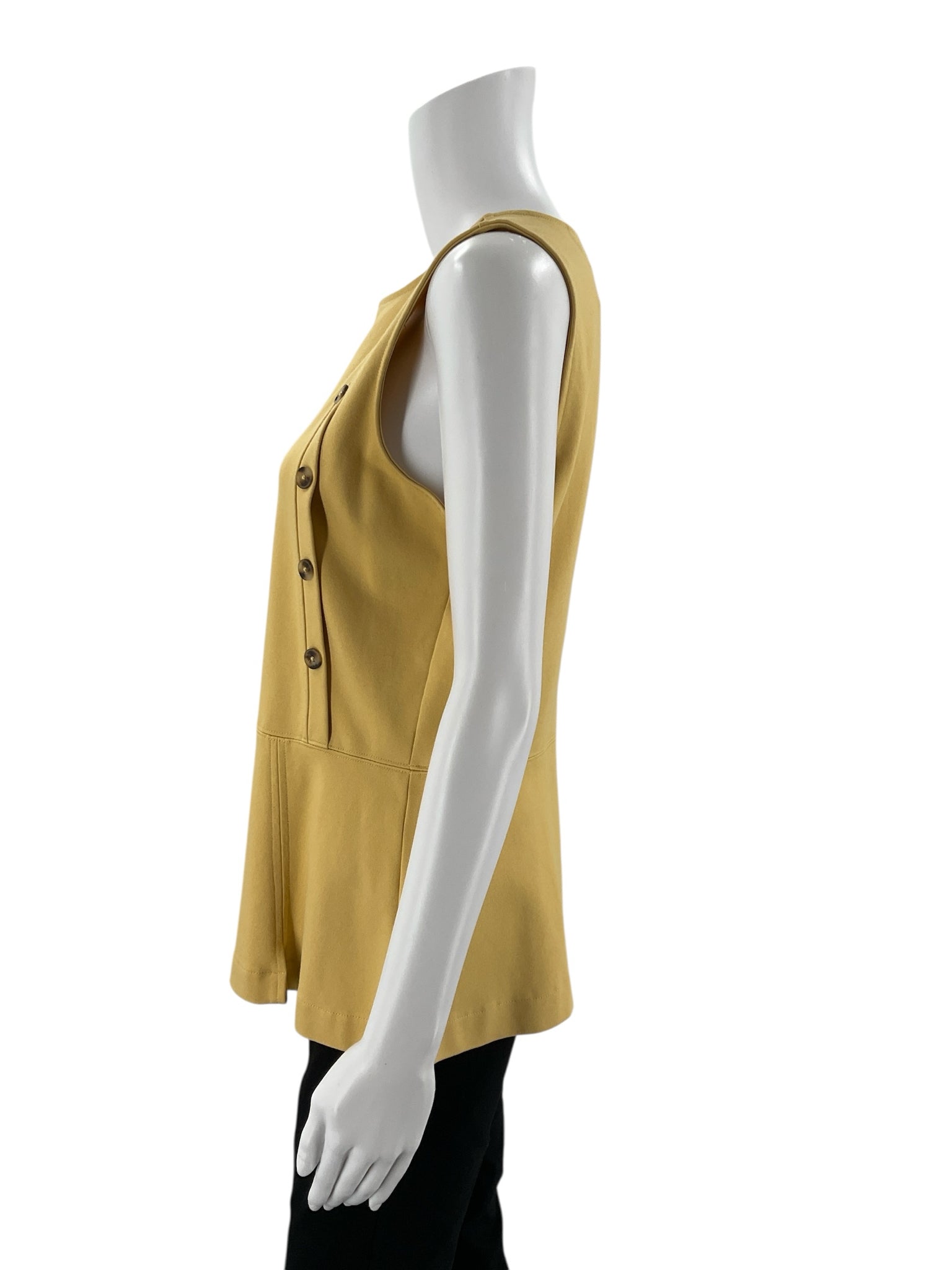 Ann Taylor Mustard Buttons Pre-Owned Ladies Top - Size Medium