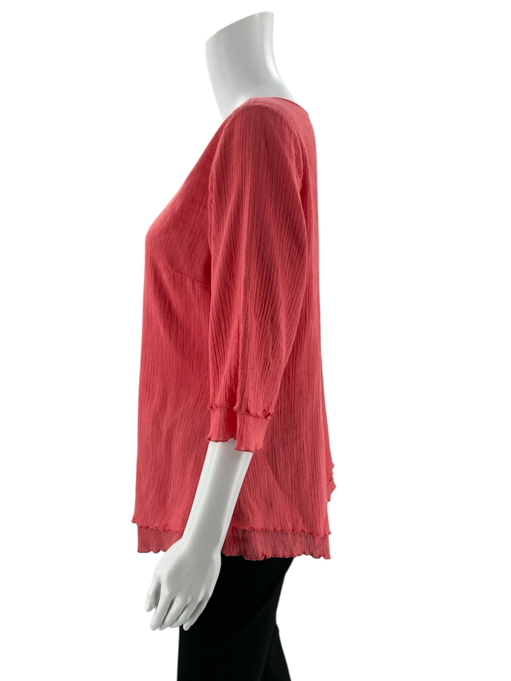 Soft Surroundings - Coral Solid Pre-Owned Ladies Casual Top - Size Small