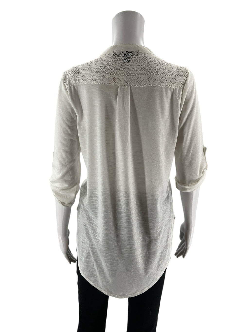 Almost Famous - White Lace Pre-Owned Ladies Casual Top - Size M