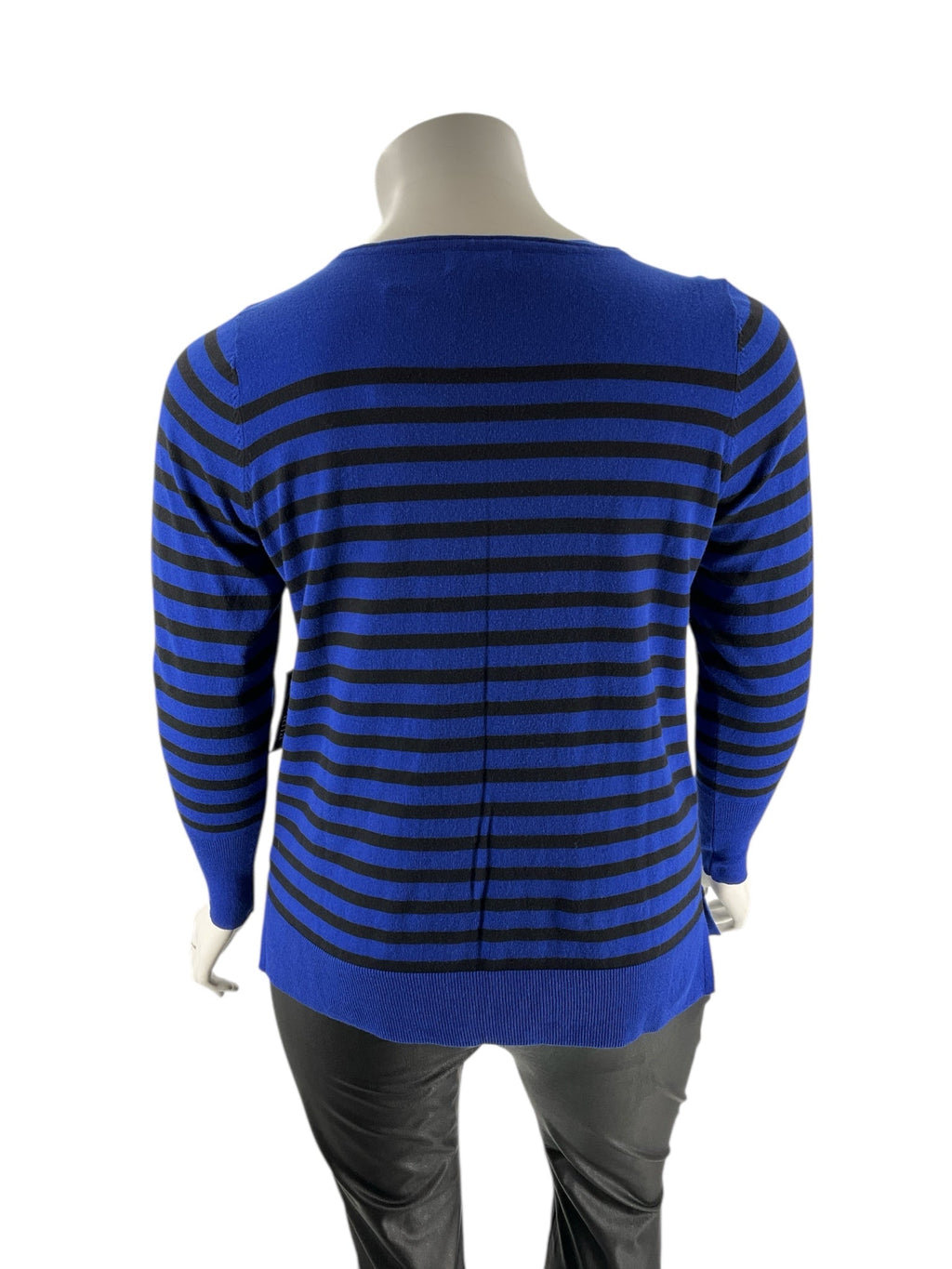 Ana Blue/Black Stripe Pre-Owned Ladies Casual Top -  Size 1X