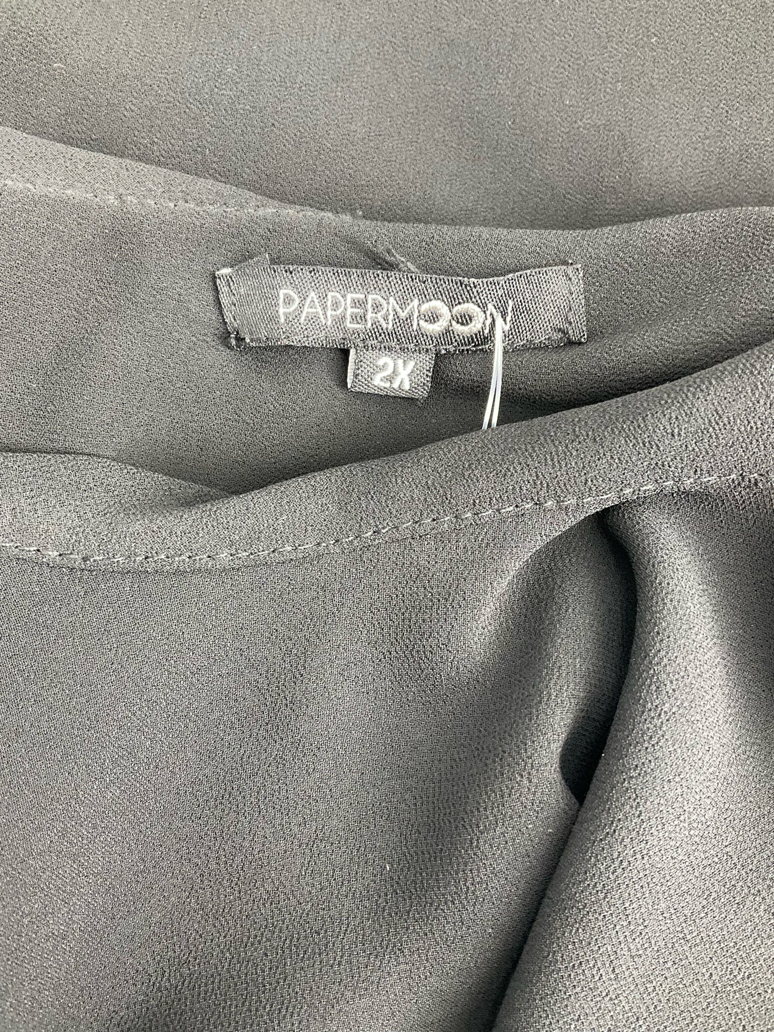 Papermoon Black Solid Pre-Owned Ladies Casual Top -  Size 2X