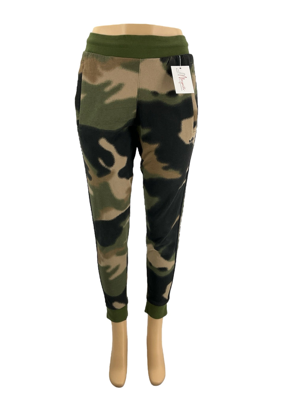 Adidas Green/Tan Camo Pre-Owned Ladies  Pants - Size Small