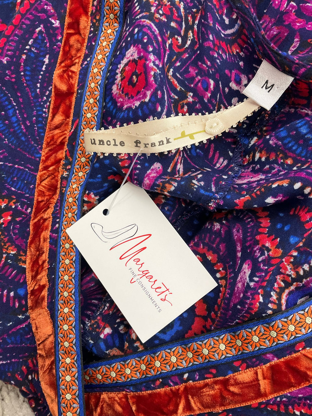 Uncle Frank Blue/Purple Print Pre-Owned Ladies Dress - Size Medium