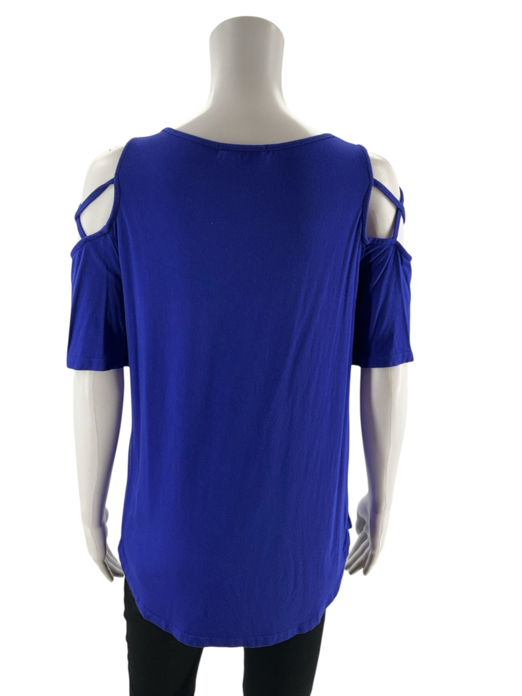 Genjun - Blue Solid Pre-Owned Ladies Casual Top - Size Large