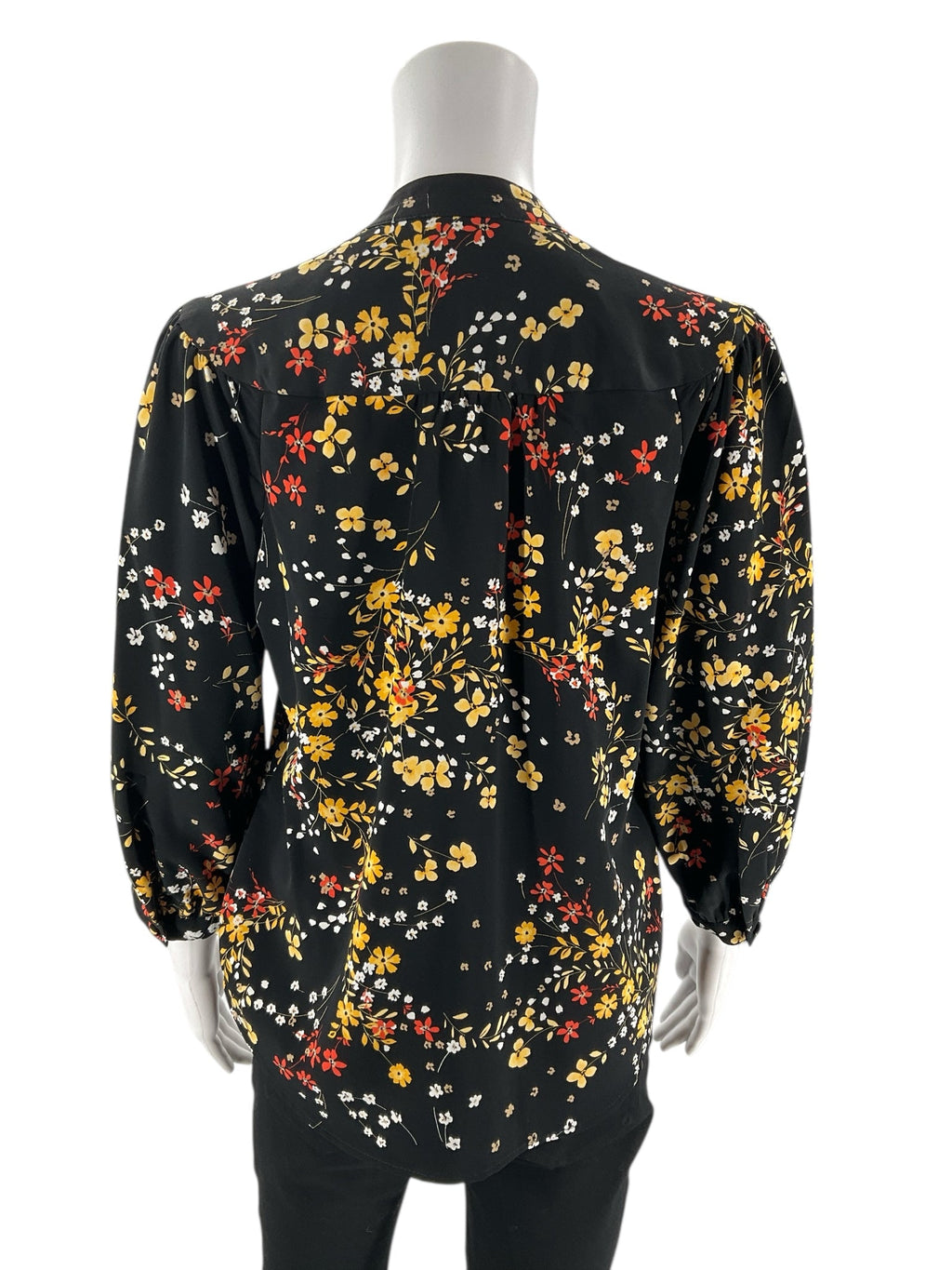 Karl Lagerfeld - black/white/yellow/orange Floral Casual Top - Size XS