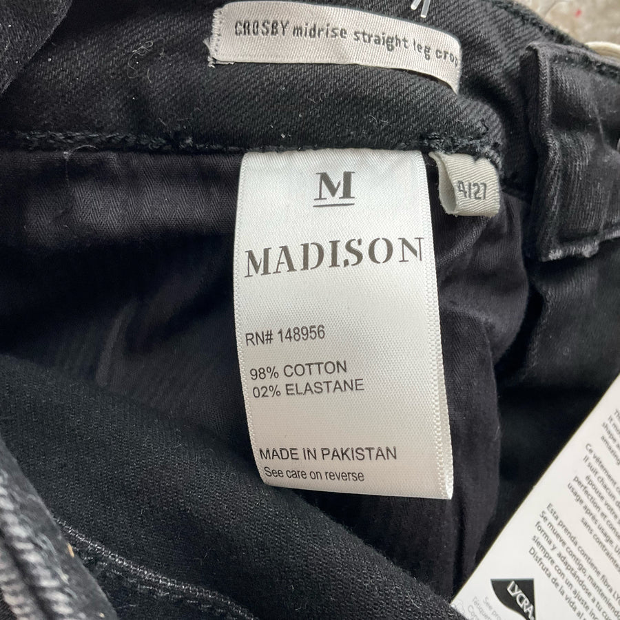 Madison Black Fringe Hem Crop Jeans – Size 4, NWT