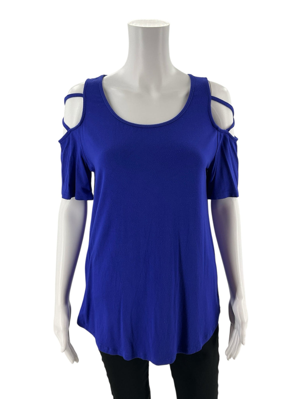 Genjun - Blue Solid Pre-Owned Ladies Casual Top - Size Large
