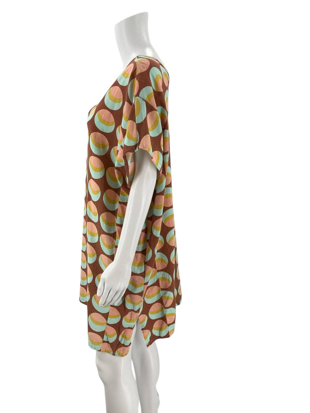 Becasa Rust/Multi Circles Print Dress - Size XS - Margaret’s Fine Consignment