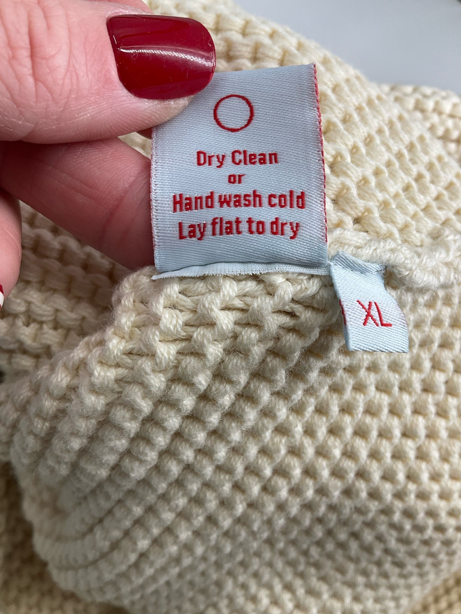 Frances Valentine -  Cream Solid Pre-Owned Ladies Casual Top -  Size XL