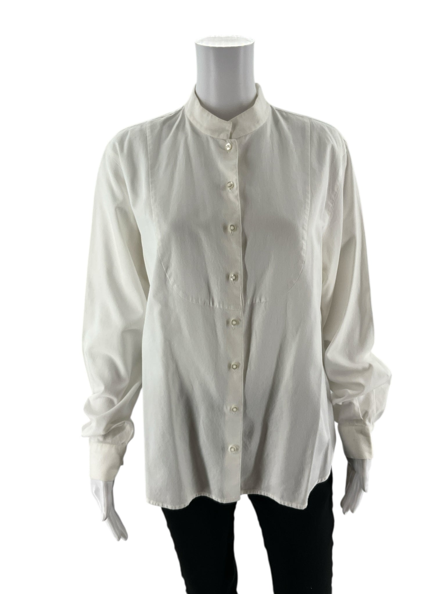 Liz Claiborne - White Solid Pre-Owned Ladies Casual Top - Size Large