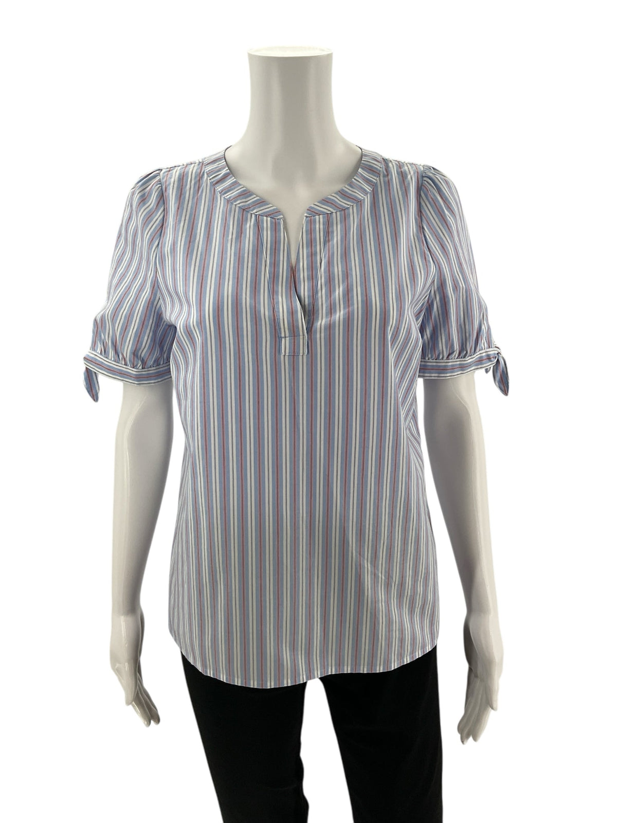 Talbots White/Blue/Red Stripe Pre-Owned Ladies Top - Size Small Petite