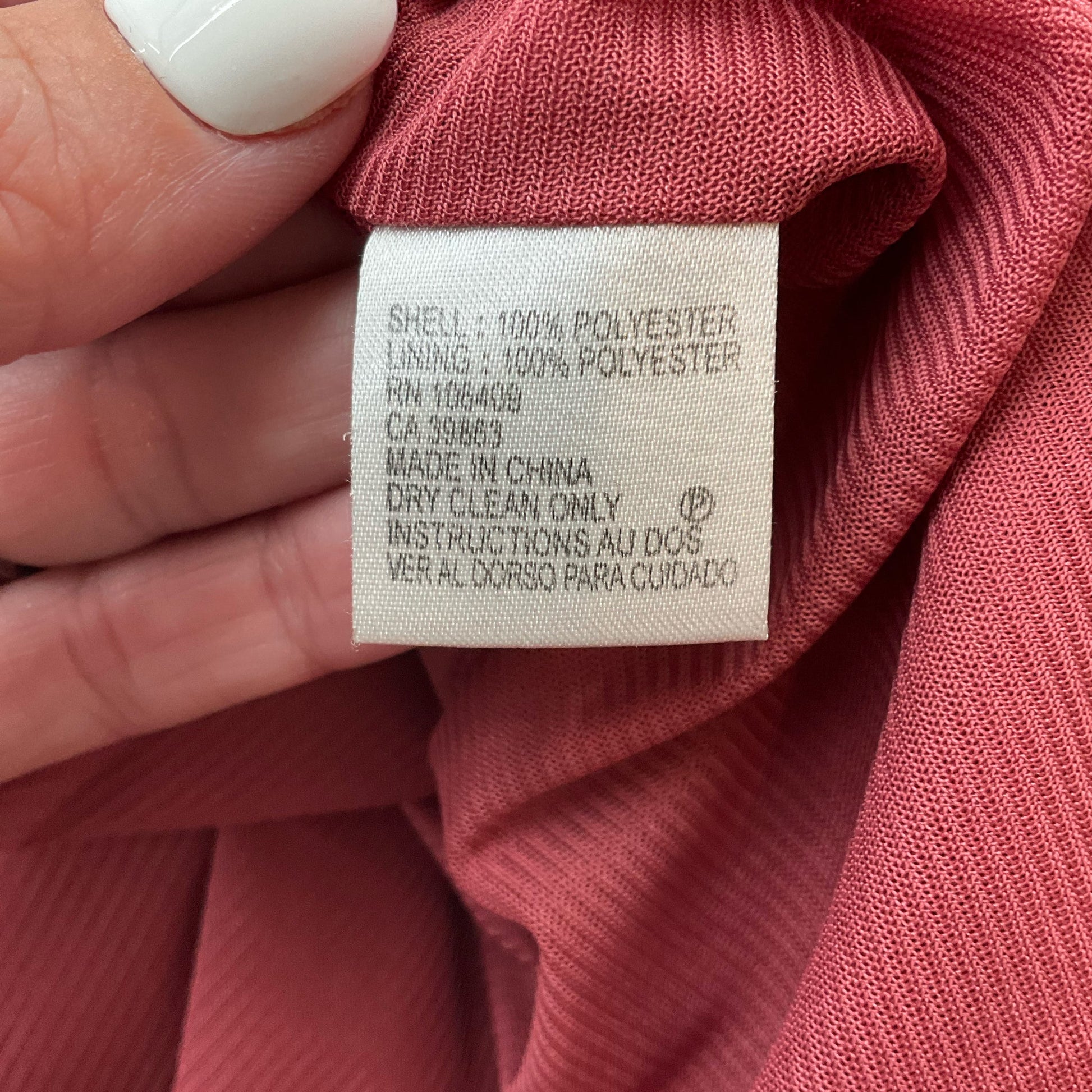 Tahari Mauve Ruffle Pre-Owned Ladies Dress - Size 8