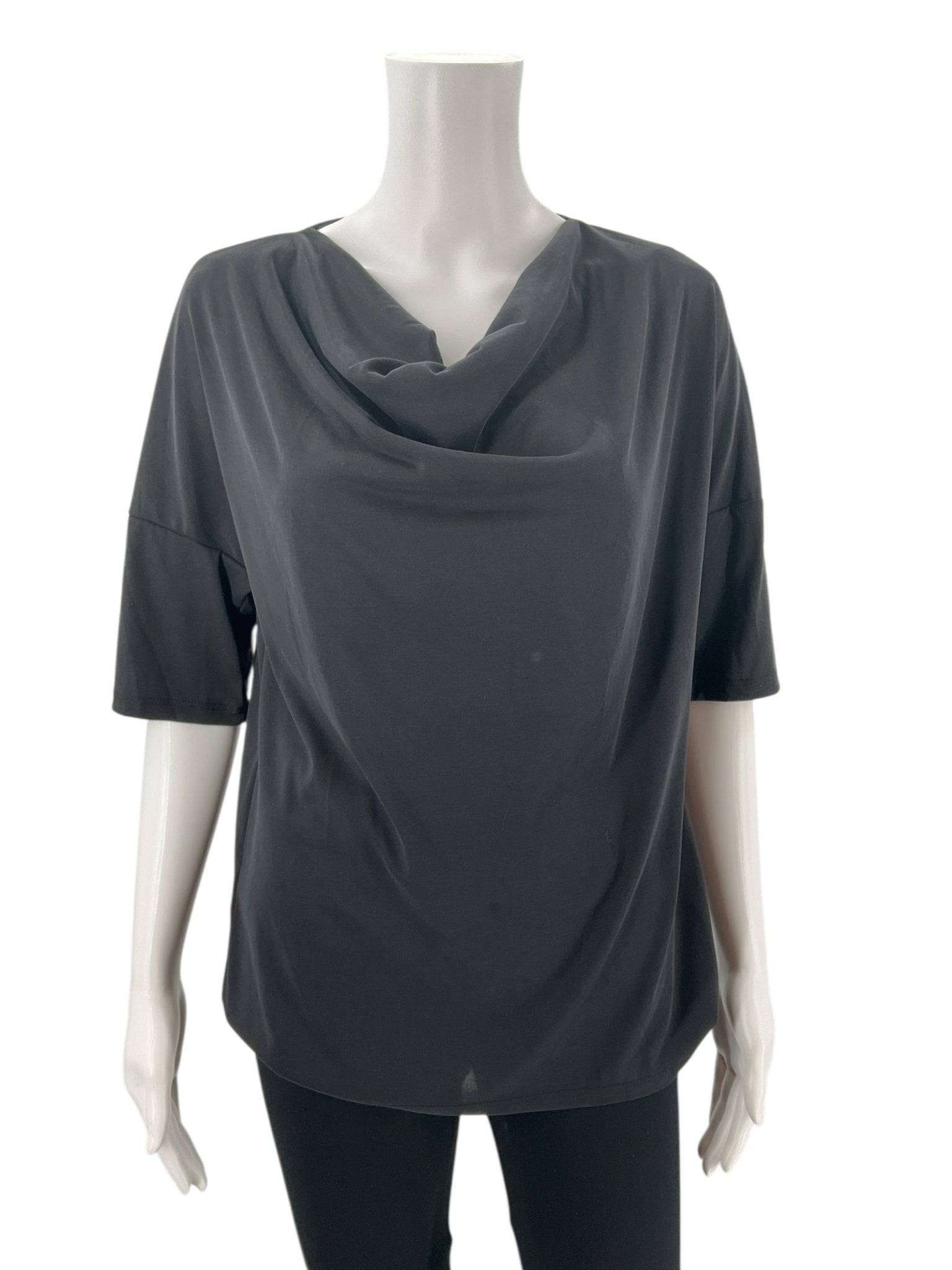 Mango Black Solid Top - Size Small - Margaret’s Fine Consignment