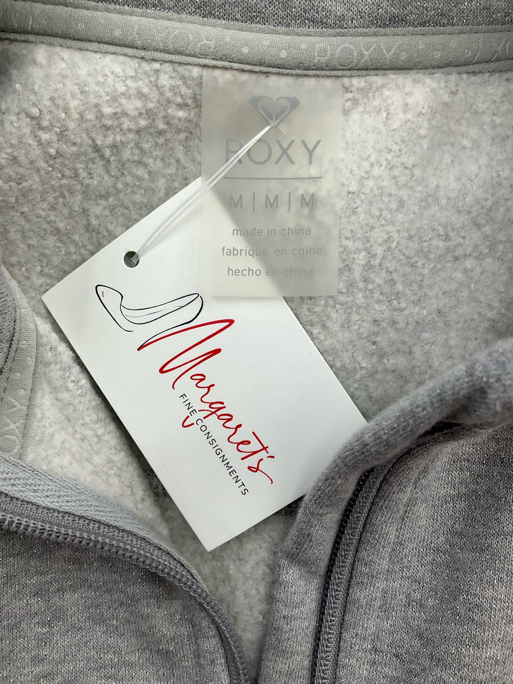 Roxy Size M Gray Sparkle Pre-Owned Ladies Jacket - Size Medium