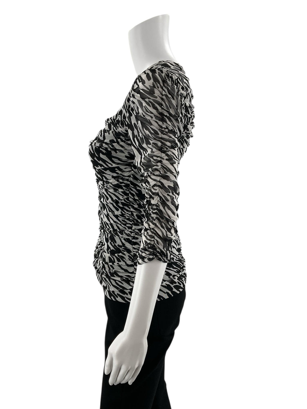 White House Black Market - Black/White Zebra Pre-Owned Ladies Casual Top - Size XS