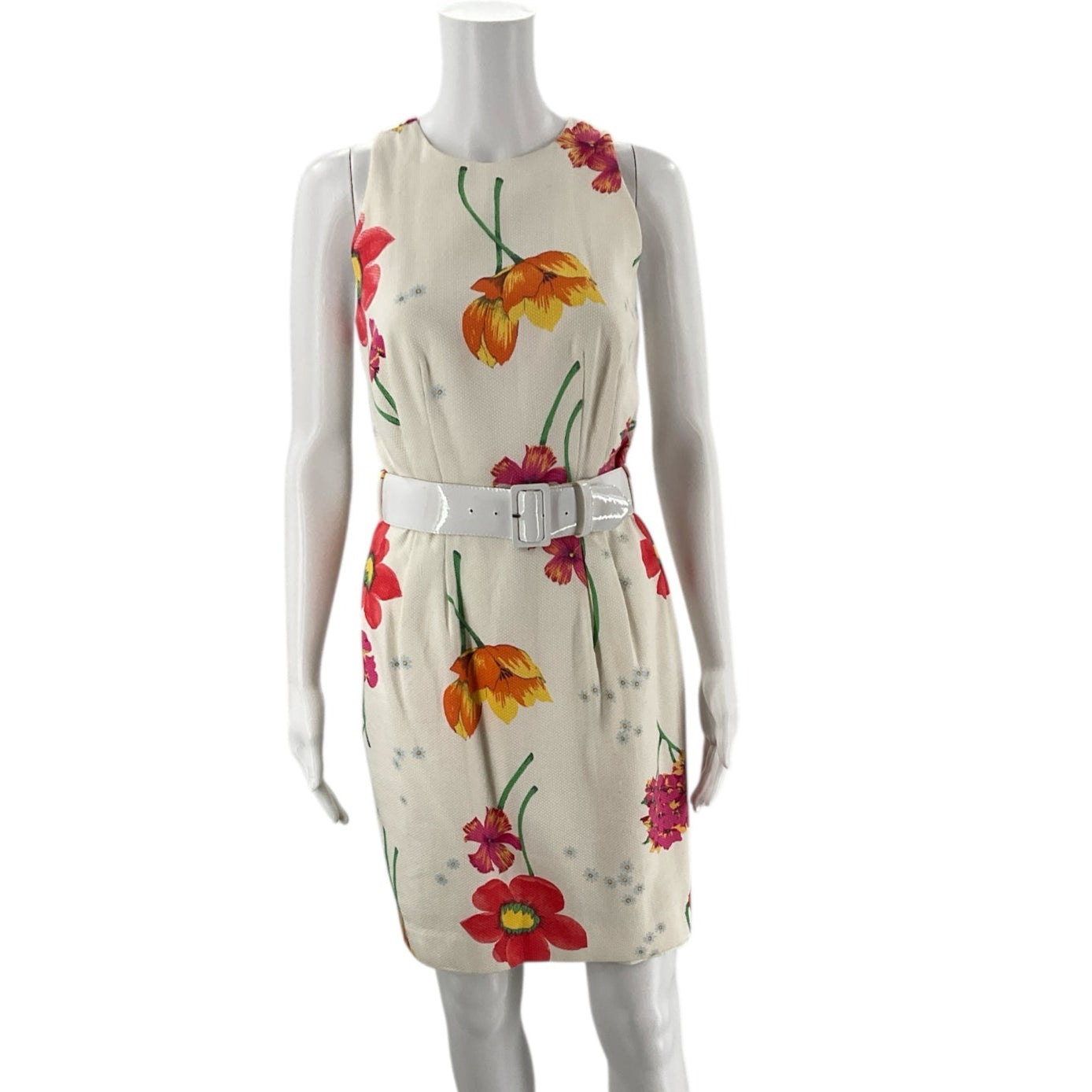 Kamisato White/Pink/Orange Floral Pre-Owned Dress - Size 6 - Margaret’s Fine Consignment