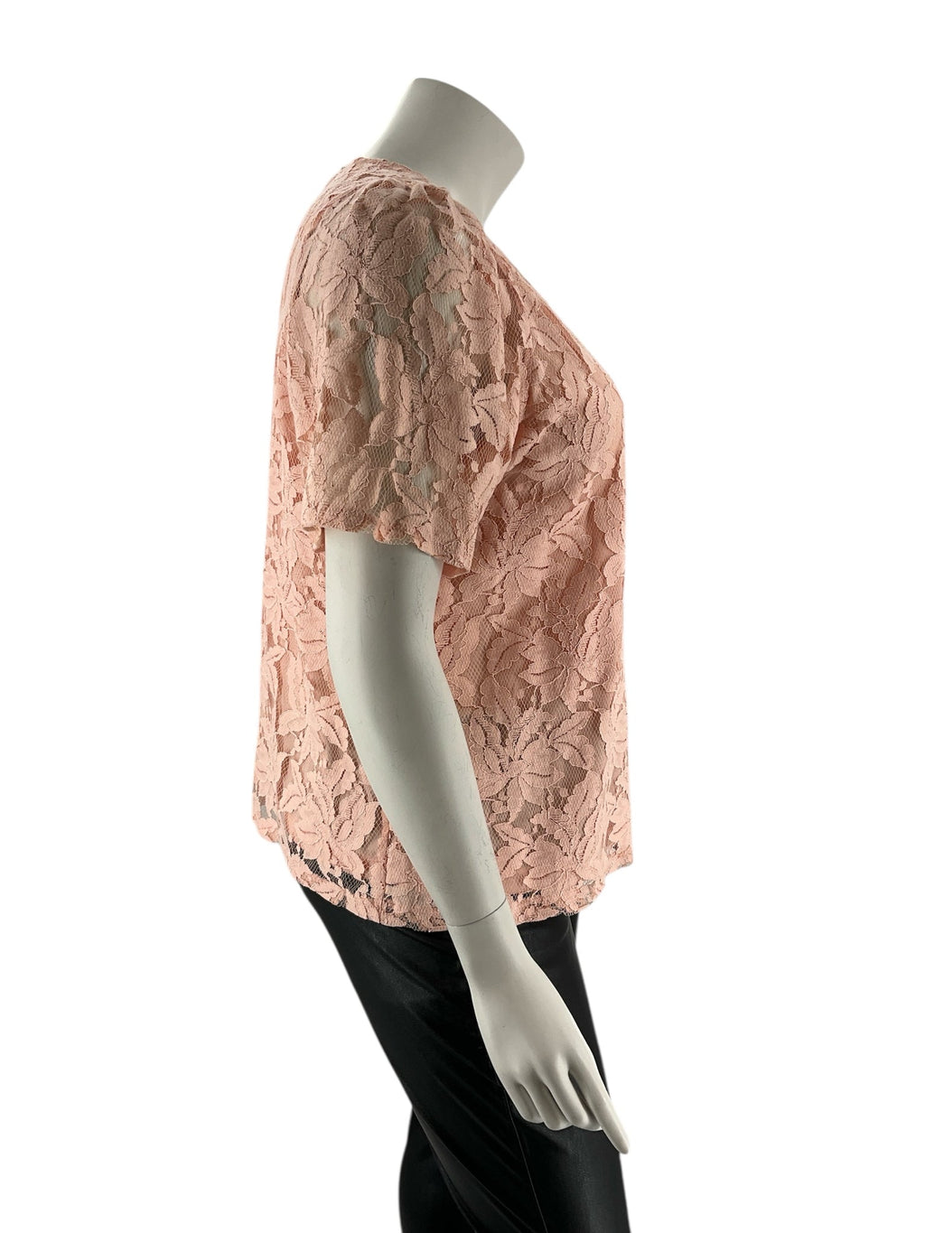 Liz Claiborne Peach Lace Pre-Owned Ladies Casual Top - Size 0X
