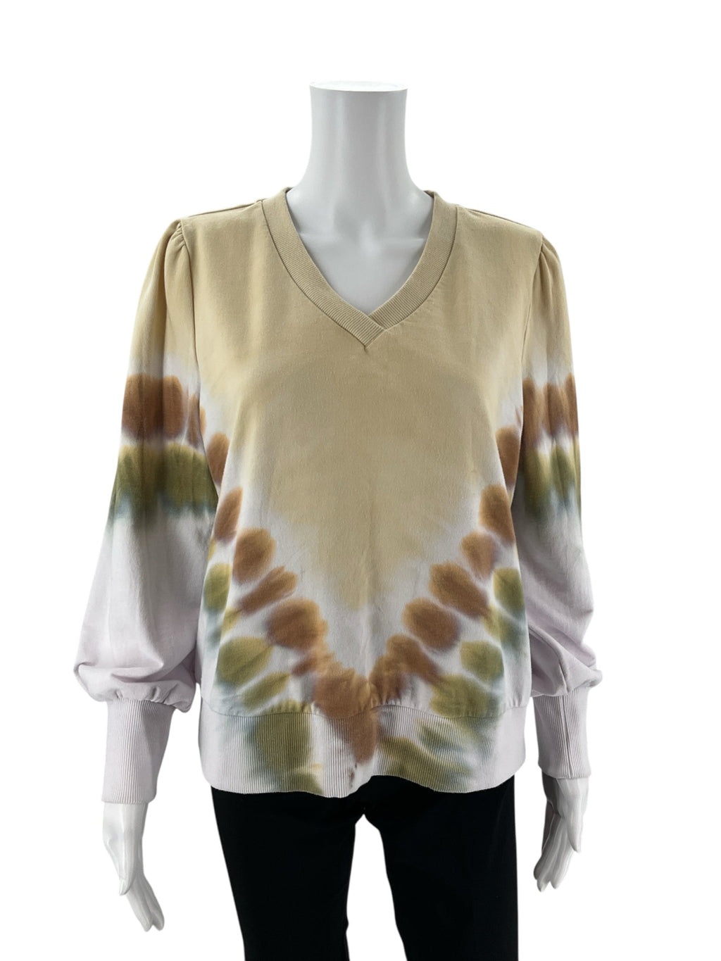 Design 365 Tan/White Tye Dye Pre-Owned Ladies Top -  Size Medium