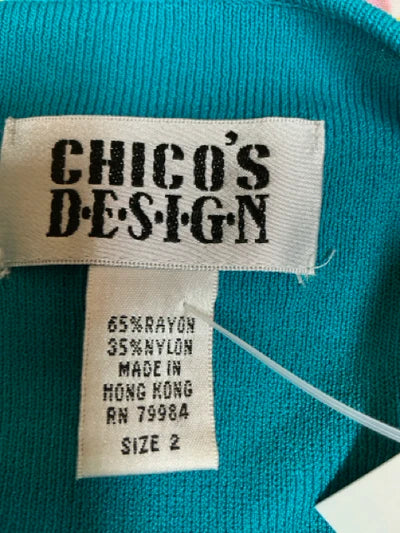 Chico's Teal Solid Pre-Owned Ladies Top - Size Large