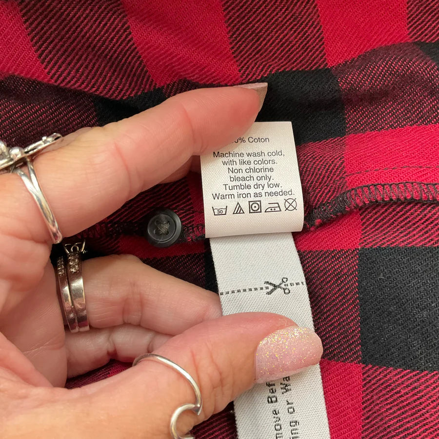 Madewell Red/Black Buffalo Check Pre-Owned Ladies Top - Size Small