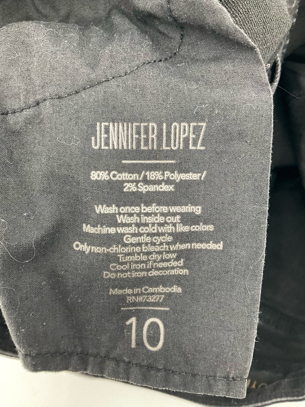 Jennifer Lopez Black Denim Pre-Owned Ladies Shorts - Size 10
