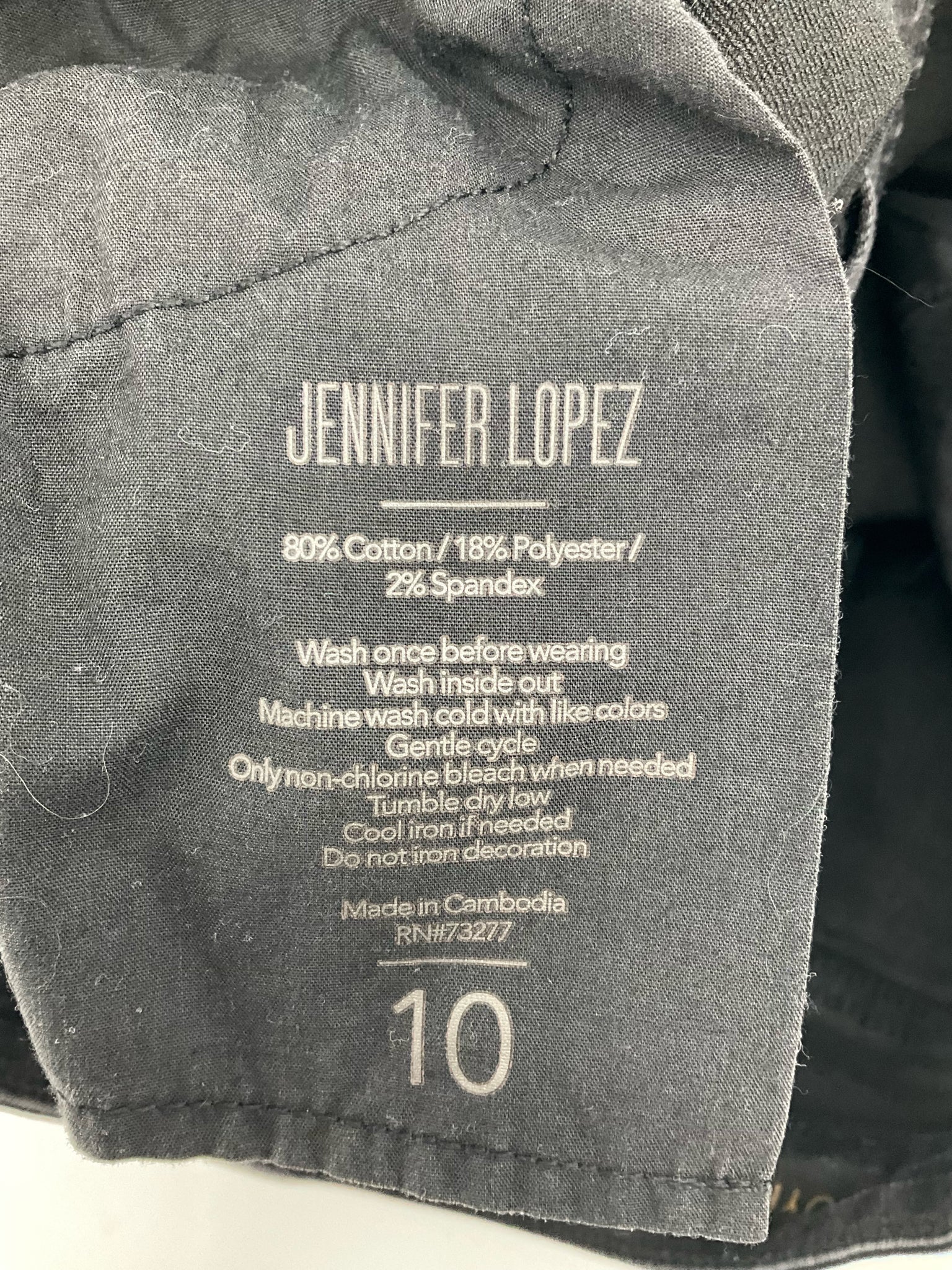 Jennifer Lopez Black Denim Pre-Owned Ladies Shorts - Size 10