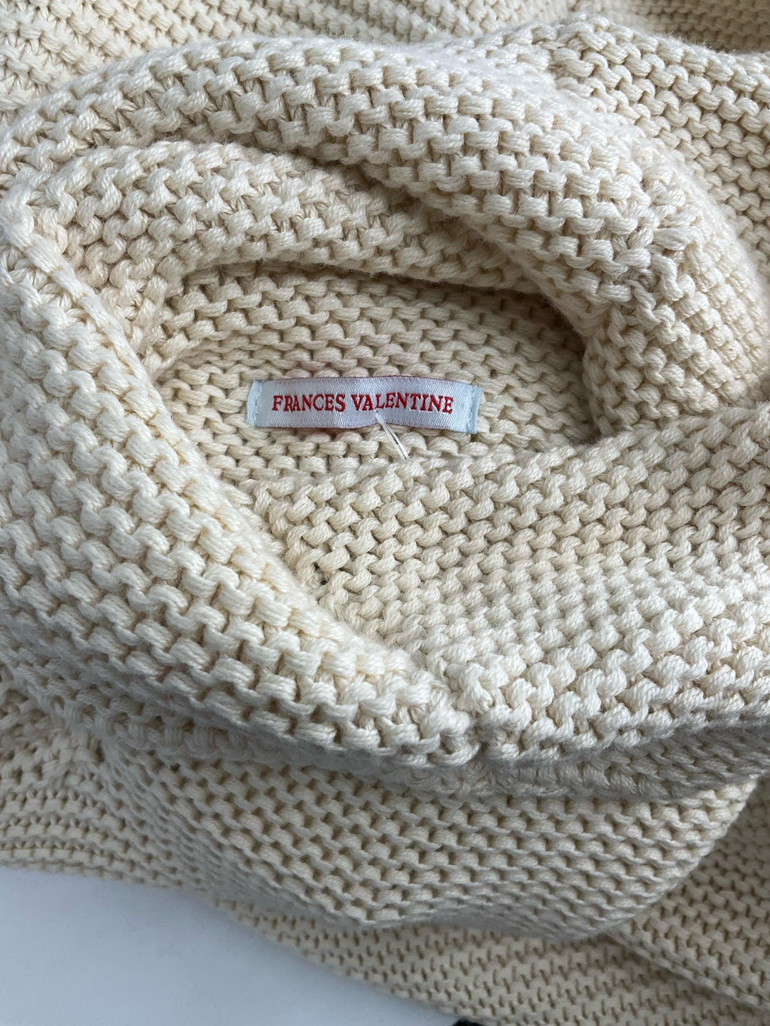 Frances Valentine -  Cream Solid Pre-Owned Ladies Casual Top -  Size XL